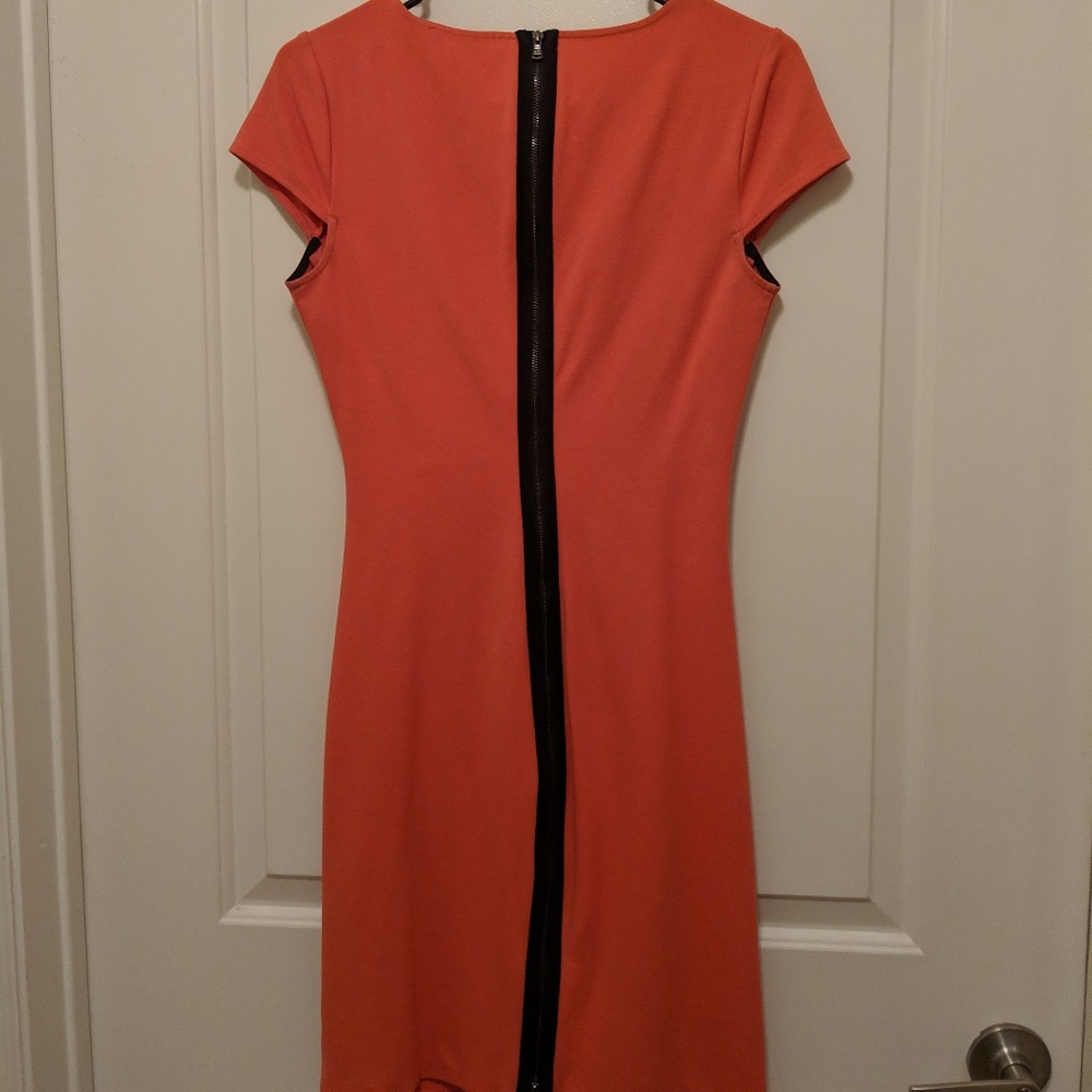 Hot zipper-feature coral Kenneth Cole dress